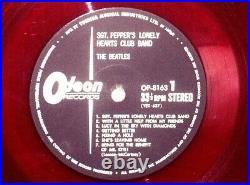 BEATLES Sgt Peppers 1967 Japan Only RED VINYL STEREO Odeon Lp LENNON McCARTNEY