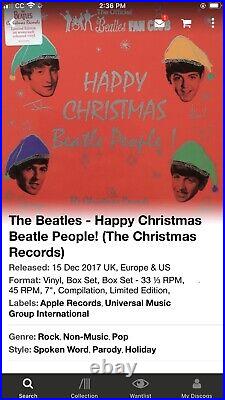 Beatles Box Set Official Fan Clubcolored 7 Records Apple Musicsealed