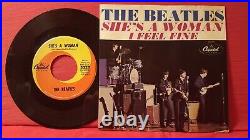 Beatles I Feel Fine picture sleeve, East Coast, EX+ withNM- record, 1964