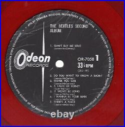 Beatles Second Album 1964 Japanese Odeon Red Wax Stock Copy LP with Lyric Insert