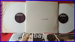 Beatles White Album on White Vinyl, 1978, with 4 photos and poster, clean EXC+