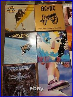 Lot of 19 Vinyl LPs 33 Vintage kiss boston acdc vh kings triumph sammy hagar