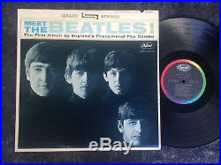 Meet The Beatles INCREDIBLY scarce BLUE Beatles font stereo vinyl LP NM