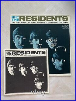 Meet The Residents First Press 1974 MONO Vinyl LP Beatles Cover with Promo Flexi
