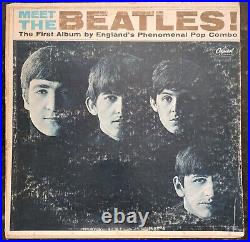 RARE PASTE-OVER Meet the Beatles 1964 Semi-Peeled MONO Vinyl Record LP Vintage