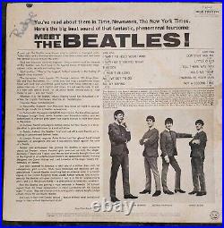 RARE PASTE-OVER Meet the Beatles 1964 Semi-Peeled MONO Vinyl Record LP Vintage