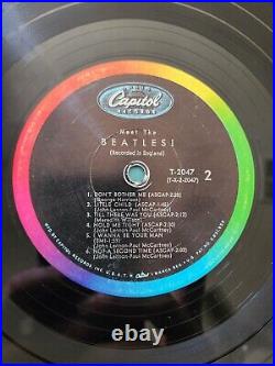 RARE PASTE-OVER Meet the Beatles 1964 Semi-Peeled MONO Vinyl Record LP Vintage