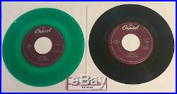 RARE The Beatles / Taxman & Birthday / 2 Vinyl 45s Green & Rare Black / Mint