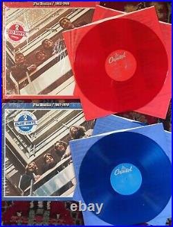 THE BEATLES 1962-1966 & 1967-1970 Rare Limited Red & Blue Vinyl LPs NM IN SHRINK