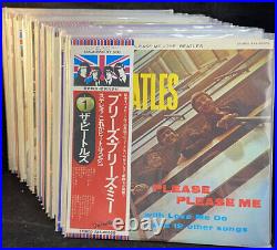 THE BEATLES 1970s Japan Country Flag Series Lot of 24 Vinyl LPs + Obi's Most M-