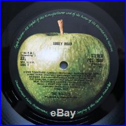 THE BEATLES Abbey Road UK original vinyl LP with misaligned Apple logo on rear
