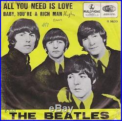 THE BEATLES All You Need Is Love Vinyl Single 7 Inch, 1967 UK R 5620 Rare EXC