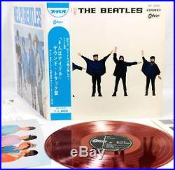 THE BEATLES HELP JAPAN 1ST PRESS LP w OBI, PINUP & INSERT RED VINYL COMPLETE EX