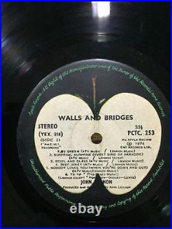 THE BEATLES JOHN LENNON WALLS & BRIDGES MEGA RARE LP RECORD vinyl INDIA VG+
