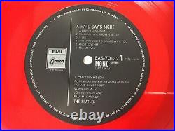 THE BEATLES Japan Mono Import Red Vinyl HARD DAY'S NIGHT Japanese OBI Audiophile