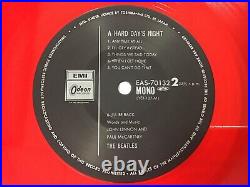 THE BEATLES Japan Mono Import Red Vinyl HARD DAY'S NIGHT Japanese OBI Audiophile