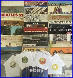 THE BEATLES LP Lot of 36 Record Albums & 14, 7 45 RPM Personal Collection