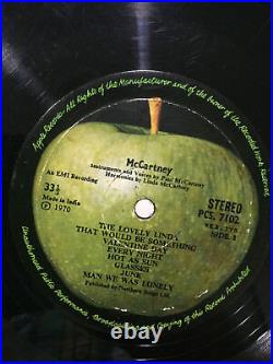 THE BEATLES PAUL McCARTNEY MEGA RARE LP stereo 1970 RECORD vinyl INDIA G+