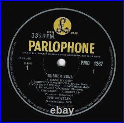 THE BEATLES Rubber Soul Vinyl Record LP Parlophone 1965 Mono Original Pop Music