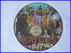 THE BEATLES SGT PEPPER'S RARE UK MISPRESSED SIDE 2 x2 PICTURE DISC VINYL LP