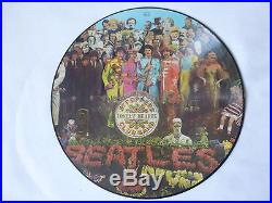THE BEATLES SGT PEPPER'S RARE UK MISPRESSED SIDE 2 x2 PICTURE DISC VINYL LP