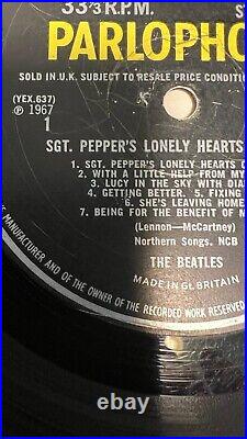 THE BEATLES Sgt Pepper's Lonely Hearts Club Band 1967 1st Stereo UK. MISPRINT