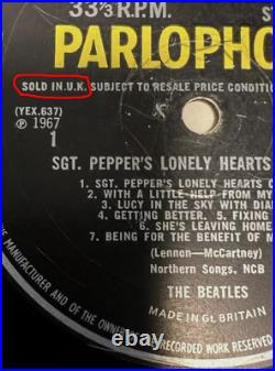 THE BEATLES Sgt Pepper's Lonely Hearts Club Band 1967 1st Stereo UK MISPRINT EX