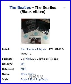 THE BEATLES The Black Album 3x LP Vinyl Original UK Pressing Eva 1981 SHARP