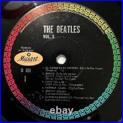 THE BEATLES Vol 3 LP Vinyl Album 1964 MEXICO MUSART Titles in Spanish UNIQUE P/S