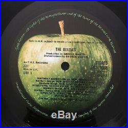 THE BEATLES White Album RARE SPACER UK ORIGINAL INSERTS STEREO APPLE VINYL 2LP