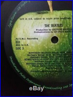 THE BEATLES White Album UK 1968 1ST TOP LOADER # 0539675 STEREO VINYL LP. EXC