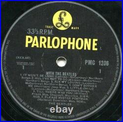 THE BEATLES With The Beatles Vinyl Record LP Parlophone 1963 Mono 1st Jobete Pop