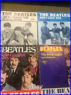 THE BEATLES nice lot of 15 capitol picture sleeves 45 PS vintage 1964-1969 rare