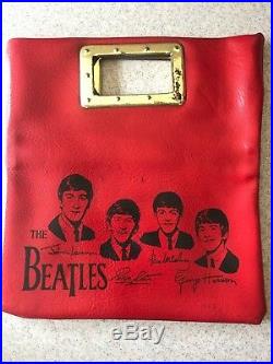 The Beatles 1964's Red Vinyl Handbag Purse Vintage