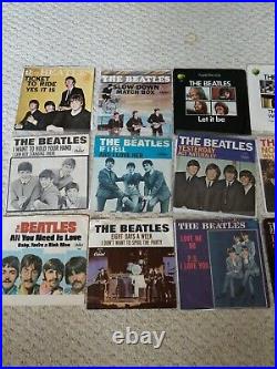 The Beatles 45 Vinyl Record Lot of 25 with Picture Sleeves. All originals, great