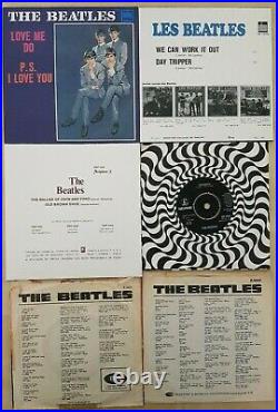 The Beatles 6 x 7 Single Vinyl Extremely Rare Danish 1st Pressings 1965
