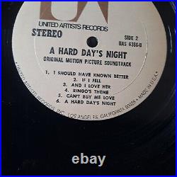 The Beatles A Hard Day's Night LP Vinyl 1964 1st Cal Pressing UAS 6366 STEREO