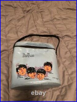 The Beatles Blue Vinyl Lunchbox Brunch Bag Great Condition! 1965