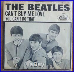 The Beatles'Can't Buy Me Love' Original Capitol Picture Sleeve + 45rpm Vinyl