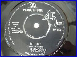 The Beatles If I Fell Ex+ Rare 1964 Uk Export Beat/rock 7 Vinyl Single