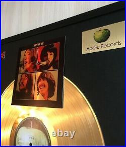 The Beatles Let It Be Vinyl Gold Metallized Record Mounted In Frame