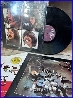 The Beatles Let it be purple SW-11922 label with poster vinyl LP MINT In Shrink