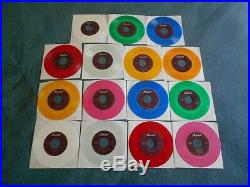 The Beatles Lot Of 15 Colored Vinyl Jukebox 45's Unplayed Store Stock