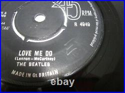 The Beatles Love Me Do UK Vinyl 45 Black Parlophone Label R4949 2nd Press VG+