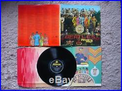 The Beatles Sgt Pepper's Vinyl UK 1967 Mono 1st Press 637-1 638-1 LP Fool Insert