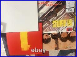 The Beatles Vinyl Record Lot Of 4 And Vintage England Flag