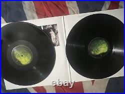 The Beatles Vinyl Record Lot Of 4 And Vintage England Flag