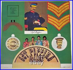 The Beatles-WIDE SPINE Sgt Pepper Vinyl Record LP Mono PMC 7027 with Inserts 1967