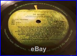 The Beatles White Album Lp Vinyl Numbered Top Opener Mono Ex / Vg+ -1/-1/-1/-1