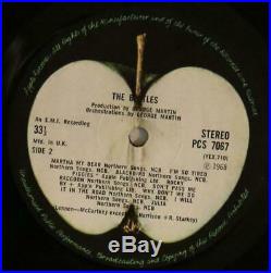 The Beatles White Album Serial Number 0000029 VG+ Vinyl